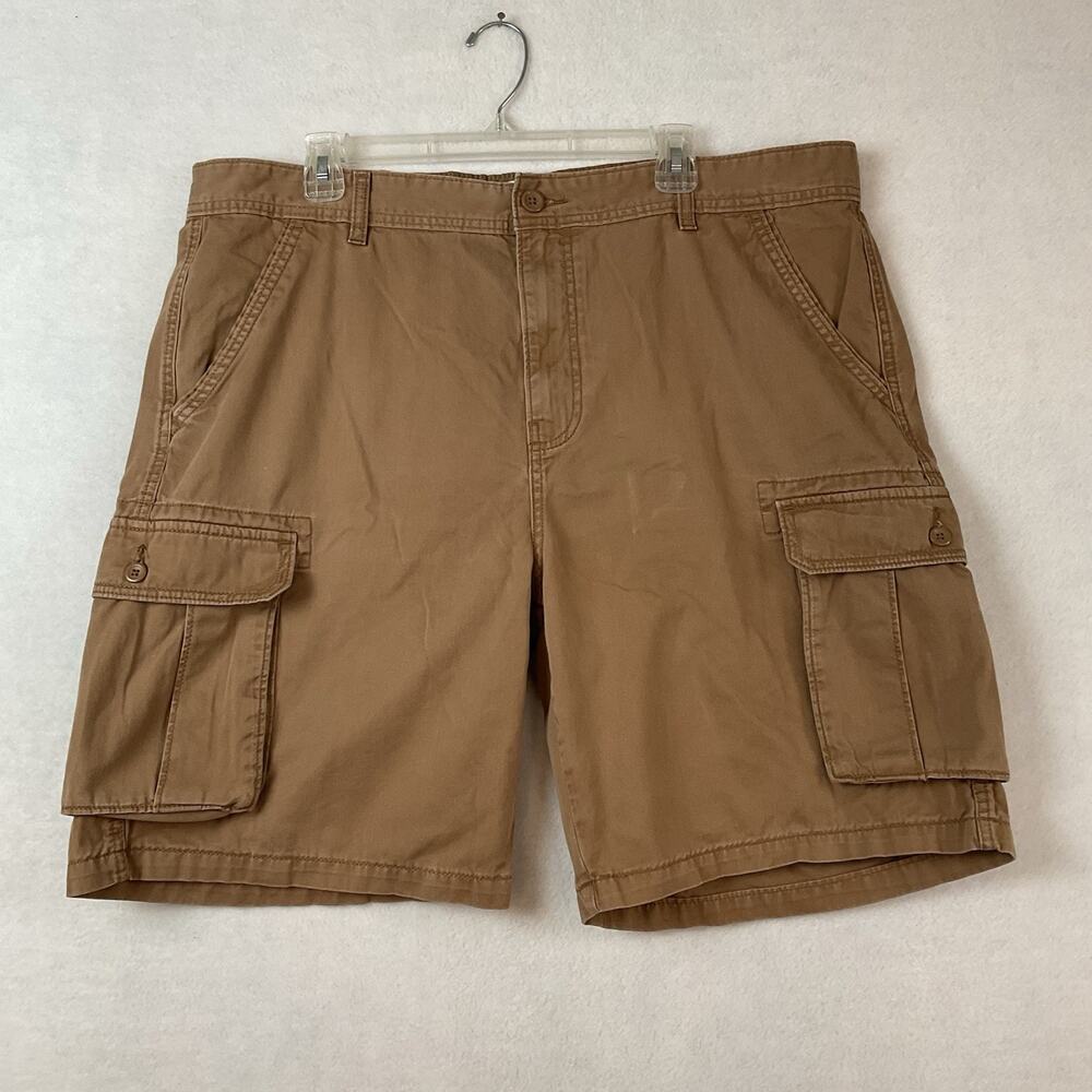 Levi Strauss Signature Shorts Mens 40 Tan Khaki Cargo Pockets Flat‎ Front